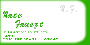 mate fauszt business card