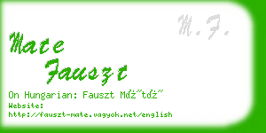 mate fauszt business card